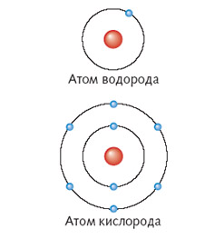 Строение атомов водорода и кислорода